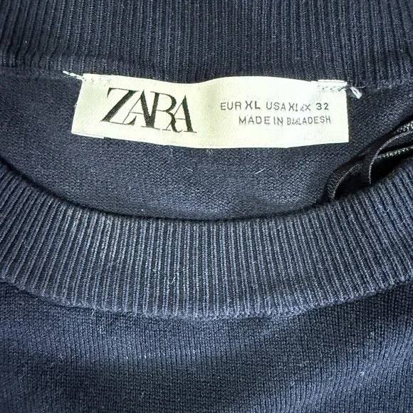 ZARA Navy and White Striped Women's Sweater zs XL - Picture 6 of 7